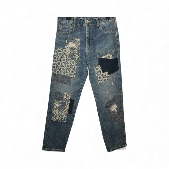 Anthropologie Pilcro The Borrowed Boyfriend Patchwork Denim Blue Jeans
Size 27 - Picture 2 of 10